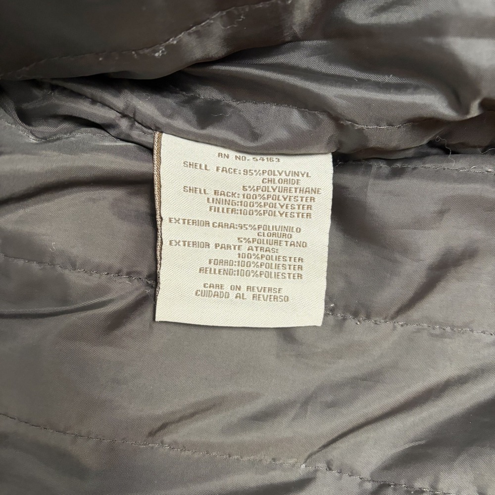 Levis Jacket Mens L Brown Faux Leather Trucker Coat Full Zip Snap Outdoor Work - Picture 11 of 12